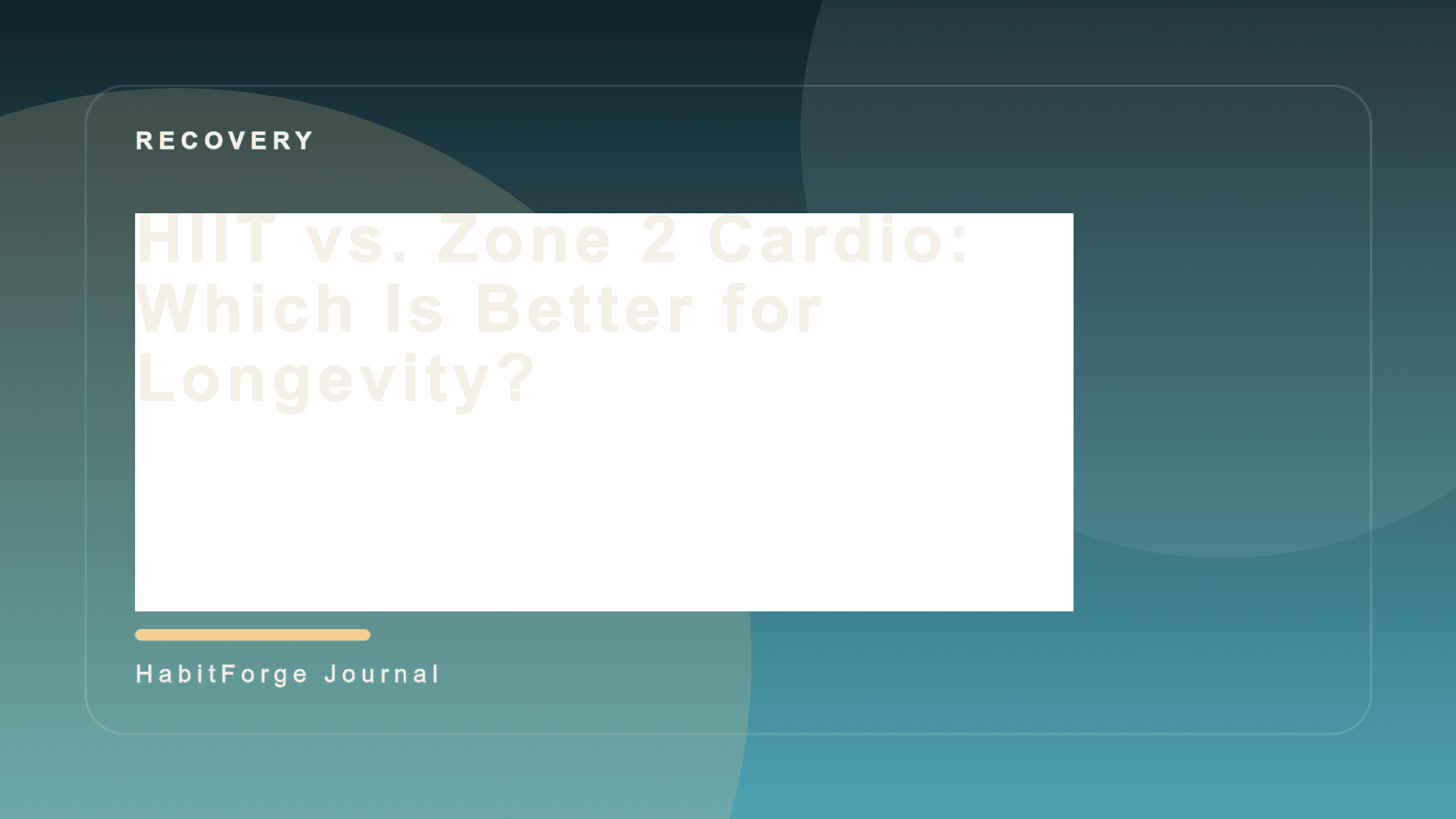 HIIT vs. Zone 2 Cardio: Which Is Better for Longevity?