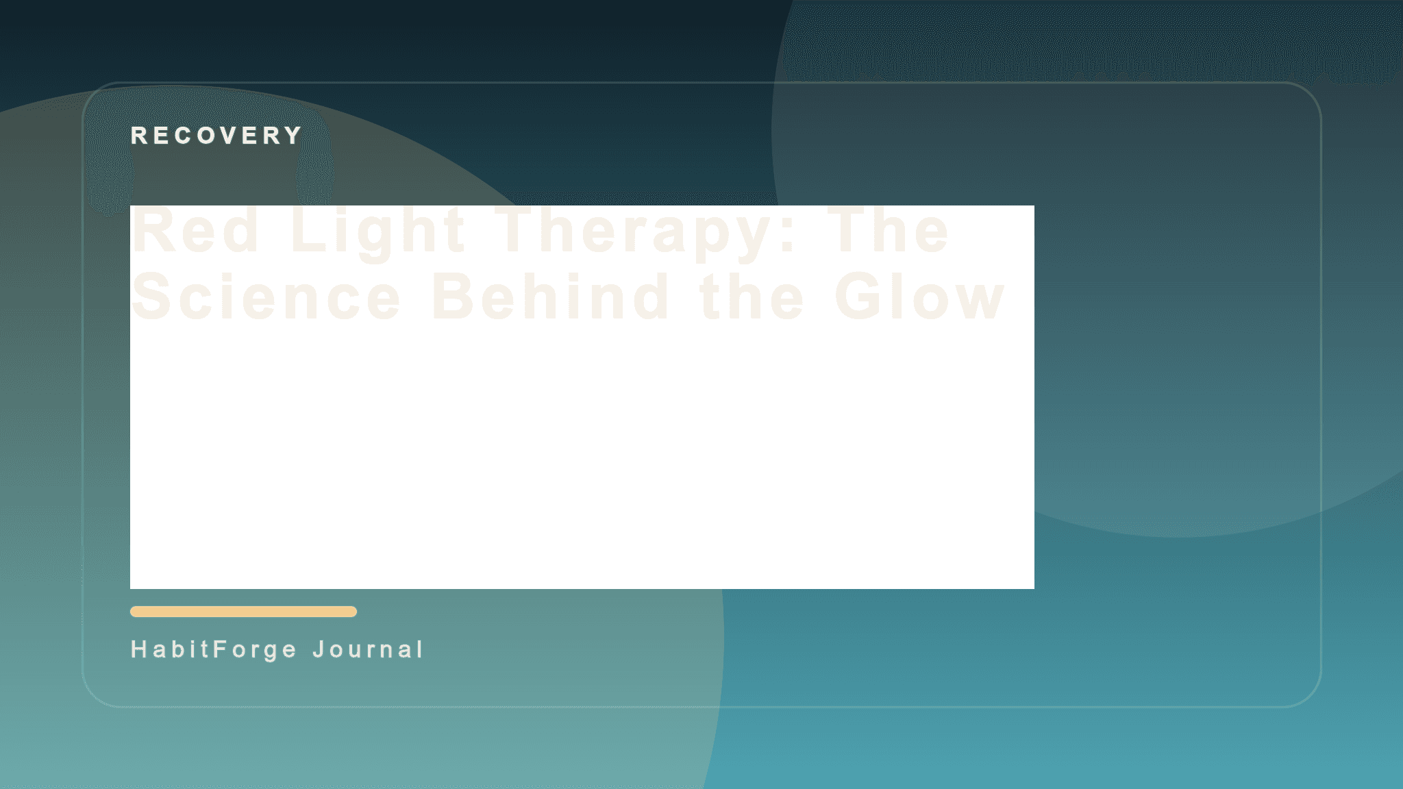 Red Light Therapy: The Science Behind the Glow