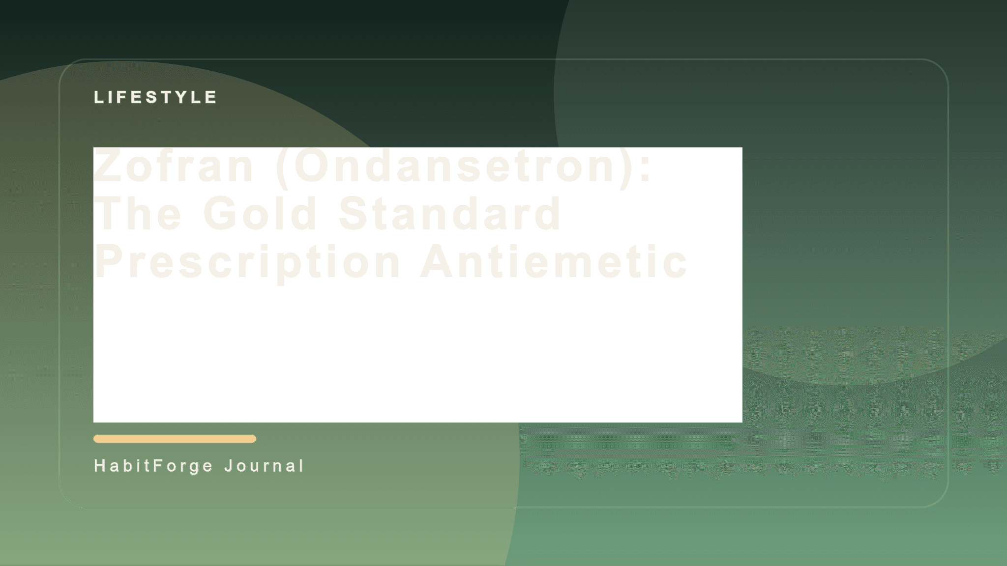 Zofran (Ondansetron): The Gold Standard Prescription Antiemetic